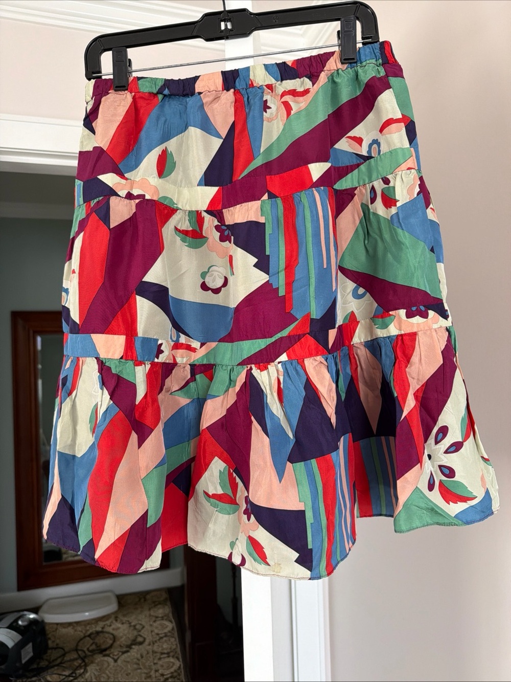 Marc Jacobs silk Multicolor Abstract Tiered Mini Skirt size 6 - Picture 4 of 6